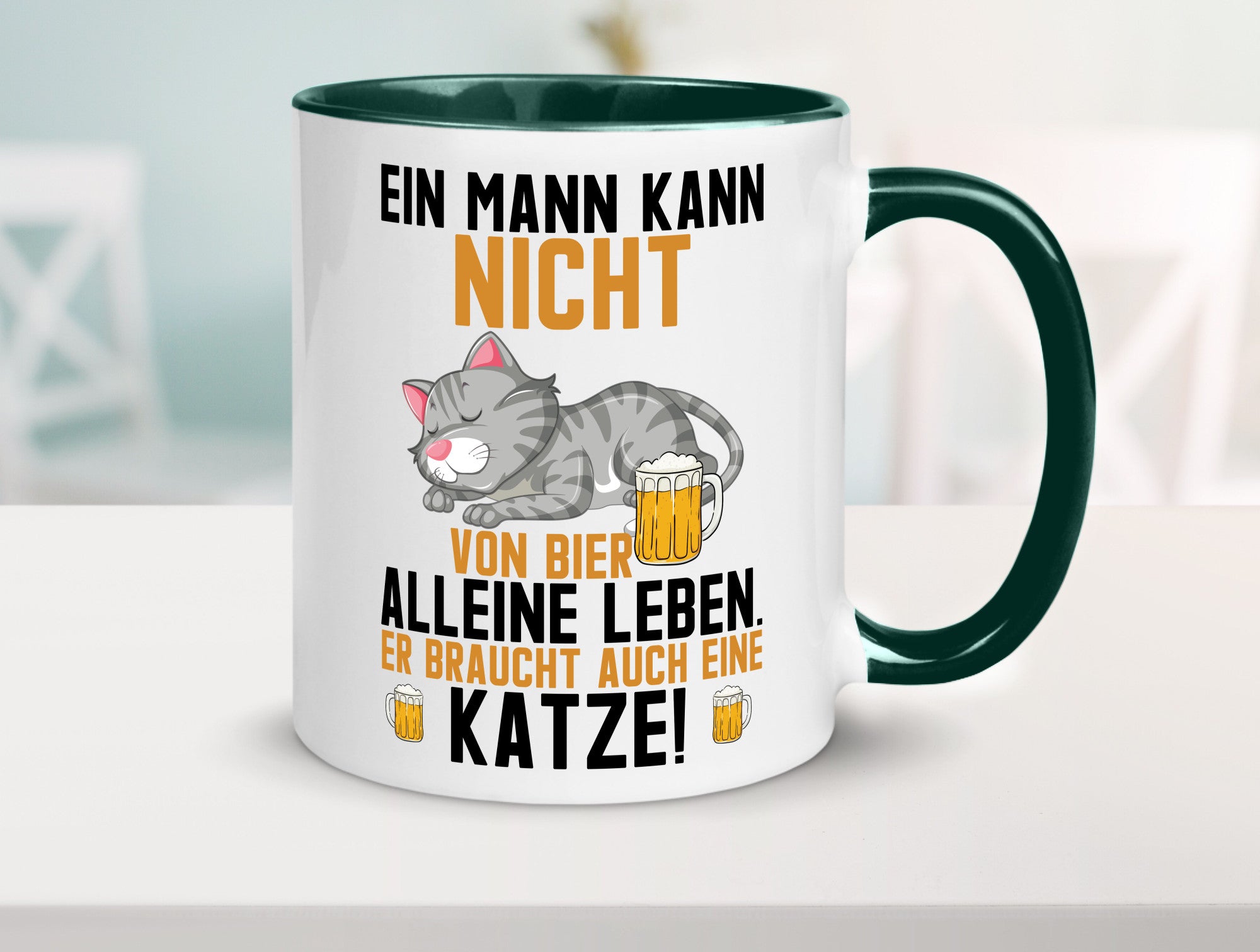 Von Bier leben | Mann braucht eine Katze Katzenliebhaber Geschenk Tierliebhaber