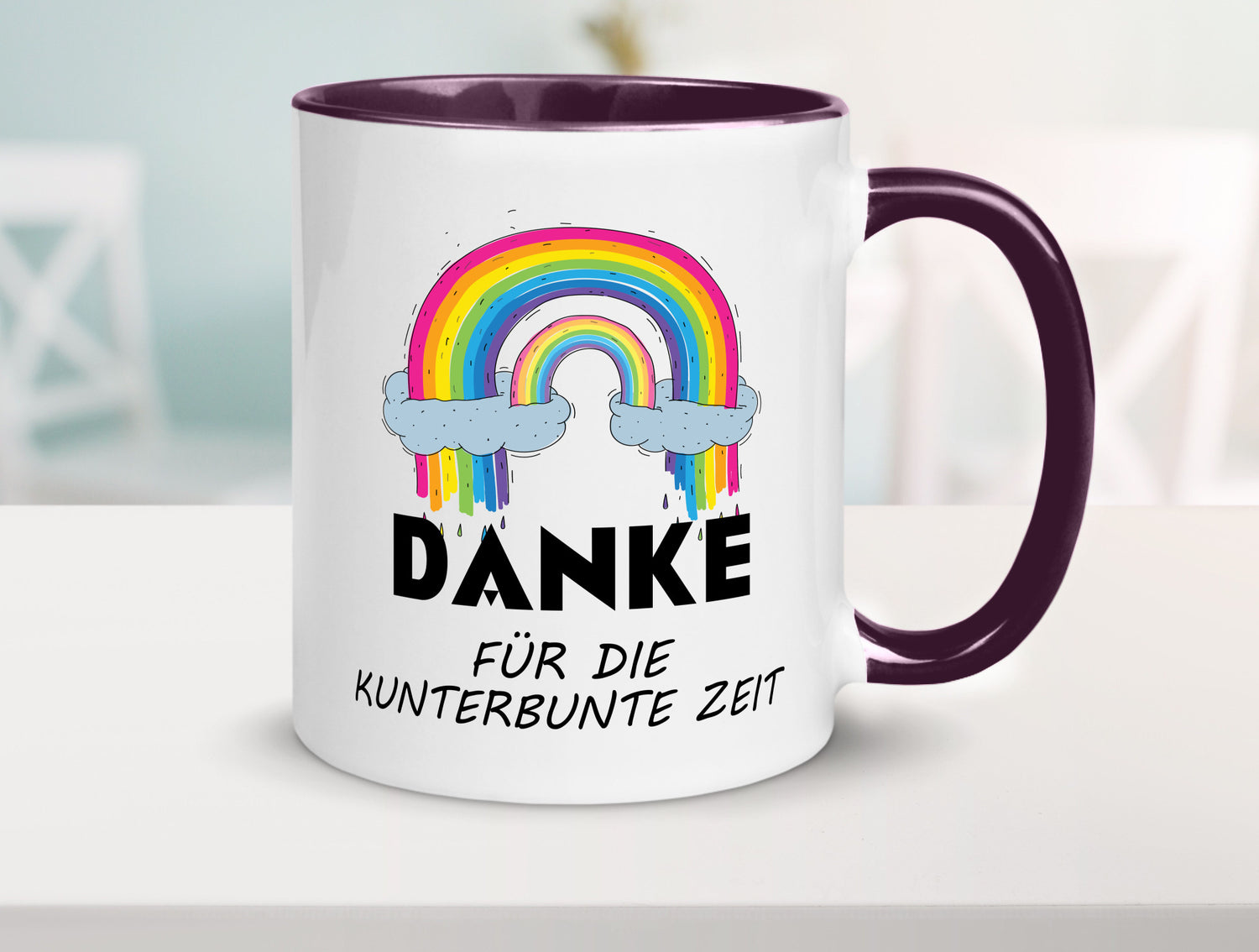 Danke für die Kunderbunte Zeit | Regenbogen lustiger Spruch Geschenk Humor