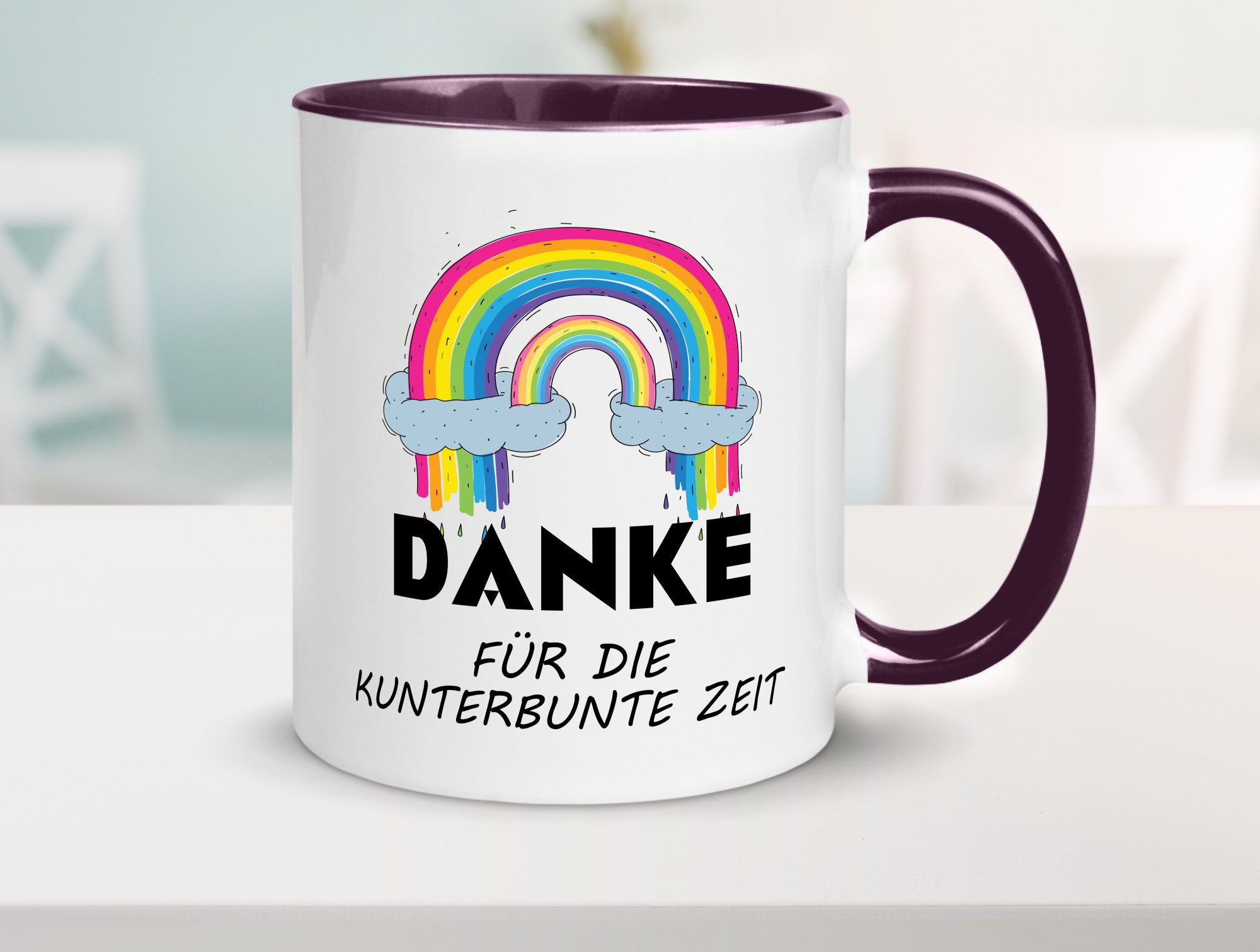 Danke für die Kunderbunte Zeit | Regenbogen lustiger Spruch Geschenk Humor