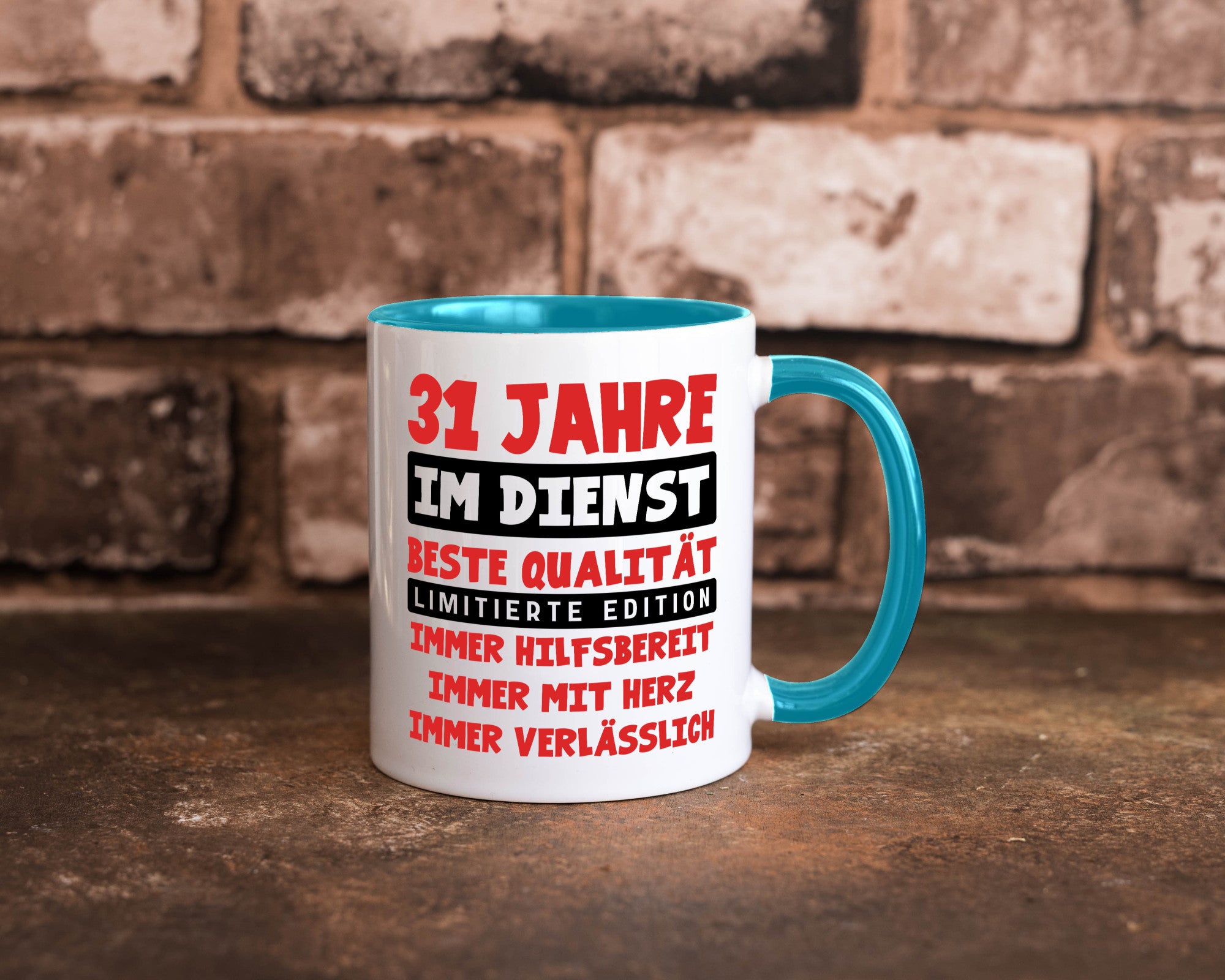 31 Jahre im Dienst | Jubiläum Arbeit v9 lustig Kollegen Büro Geschenk Tasse