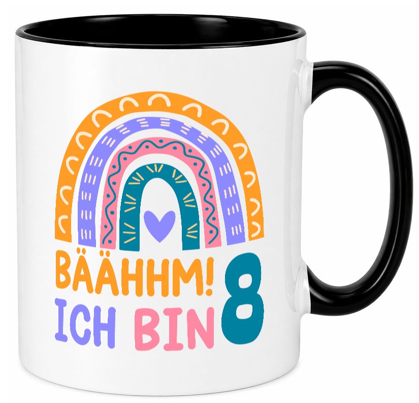 8. Geburtstag | 8 Jahre Regenbogen Bääm Mädchen Geschenk Geschenkidee lustiger Tasse