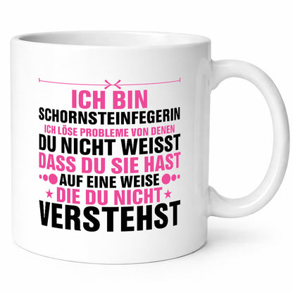 Löse Probleme: Schornsteinfegerin | Kaminkehrer v2 Humor Geschenkidee Tasse