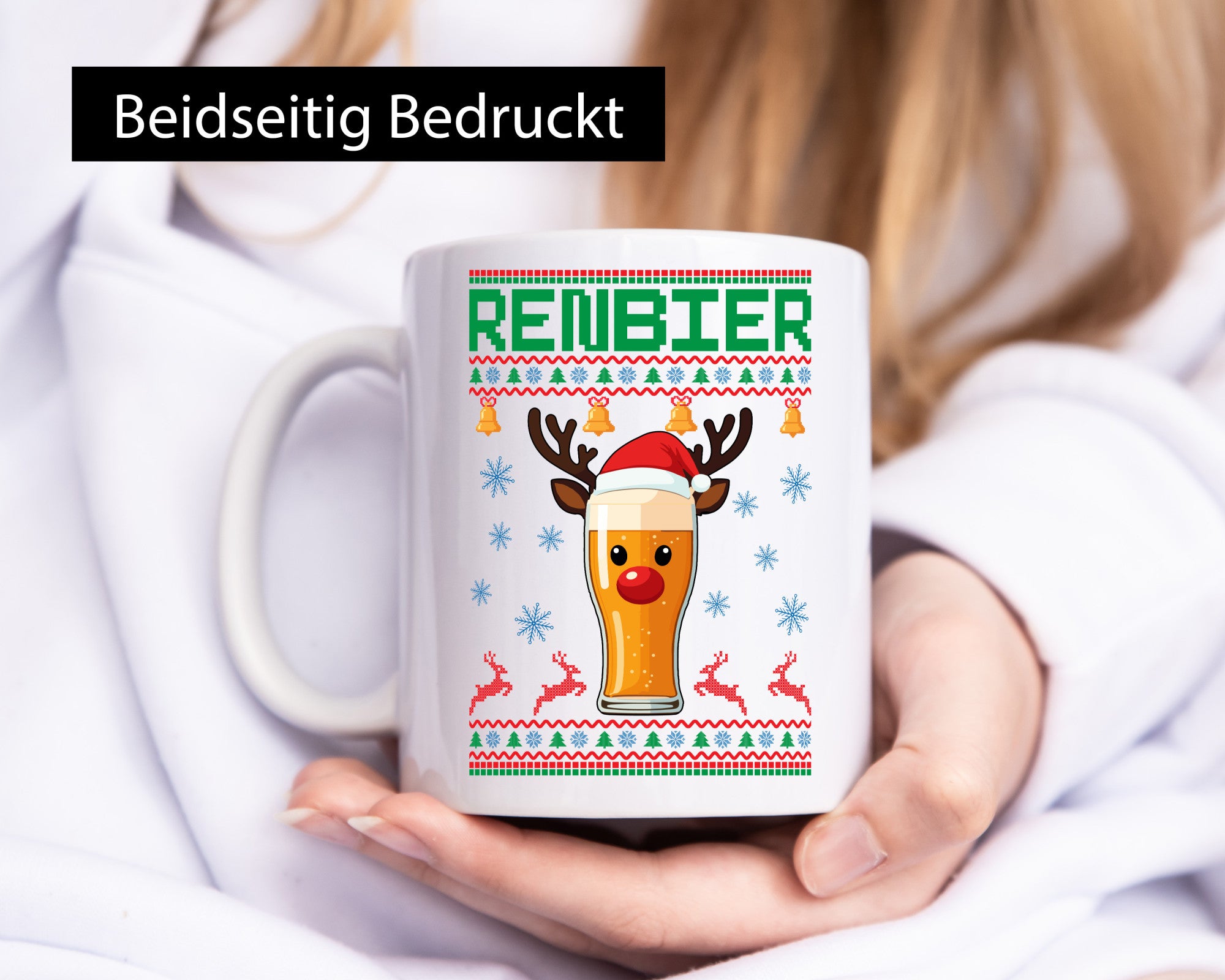 Renbier | Ugly Christmas Weihnachten lustig Humor Geschenkidee Geschenk Tasse