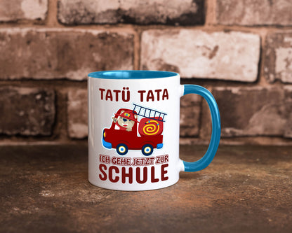Bär in Feuerwehrauto | Tatü Tata Einschulung Tasse Humor Geschenkidee