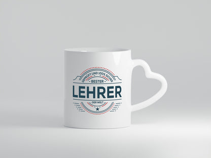 Geprüft und sicher: Lehrer | Schule Beruf Schüler Geschenk Arbeit Kollegen Büro