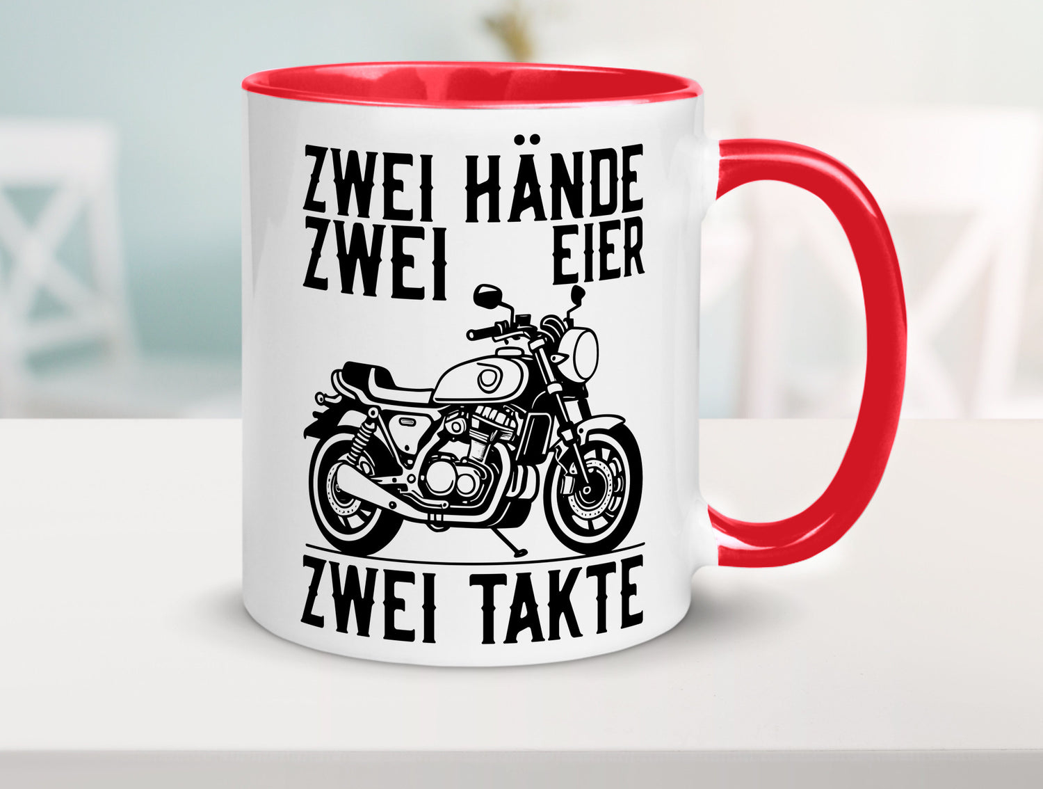 Zwei Hände | Zweitaktmotor Motorrad Moped Biker Geschenkidee Humor Tasse