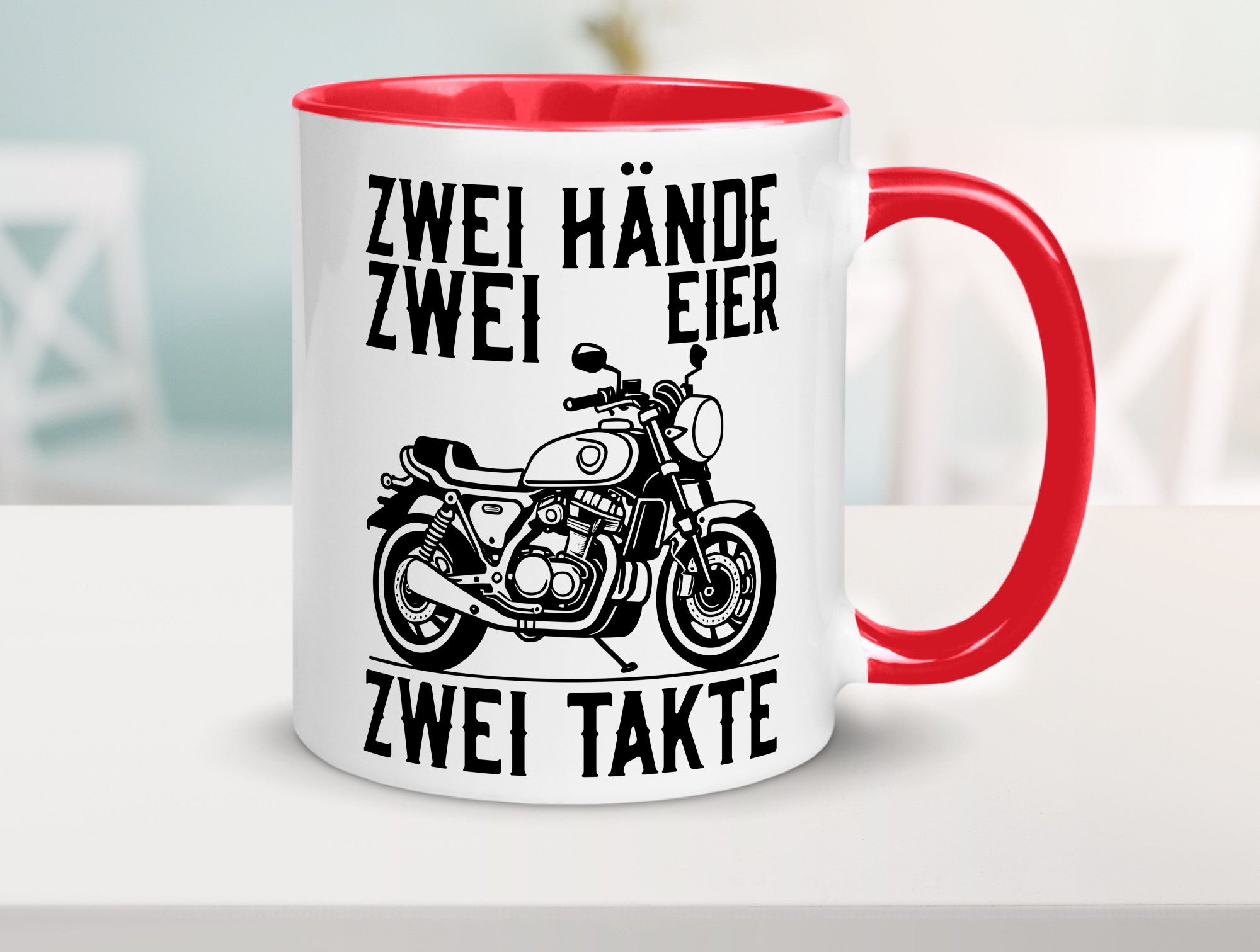 Zwei Hände | Zweitaktmotor Motorrad Moped Biker Geschenkidee Humor Tasse