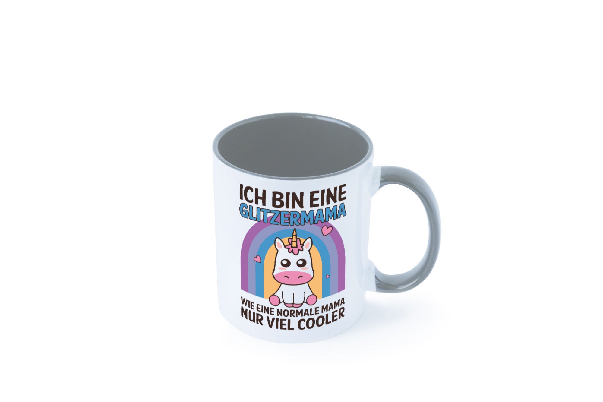 Glitzermama, wie normal, nur cooler | Einhorn Geschenkidee Familie Humor Tasse