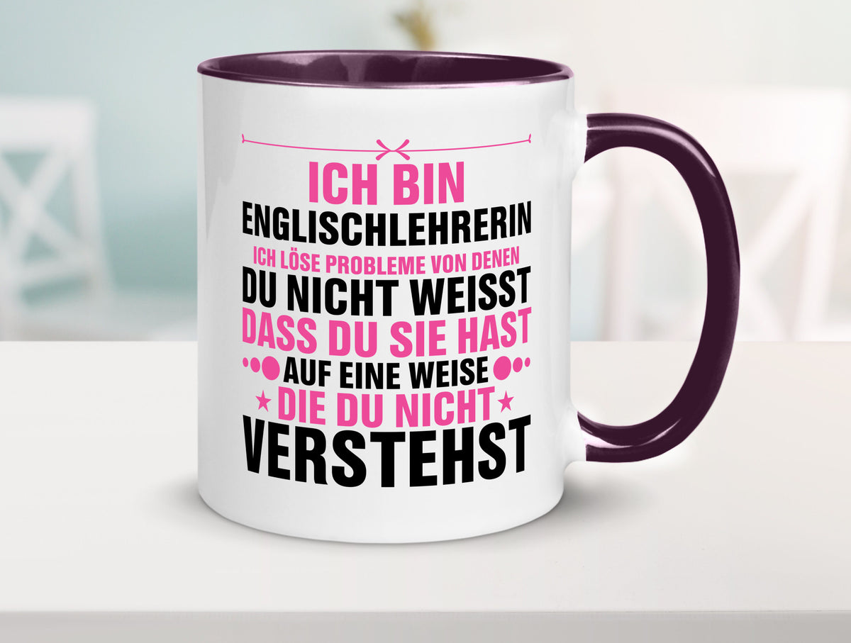 Löse Probleme: Englischlehrerin | Englisch Lehrerin Geschenk Humor Geschenkidee Tasse
