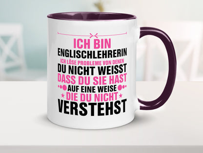Löse Probleme: Englischlehrerin | Englisch Lehrerin Geschenk Humor Geschenkidee Tasse