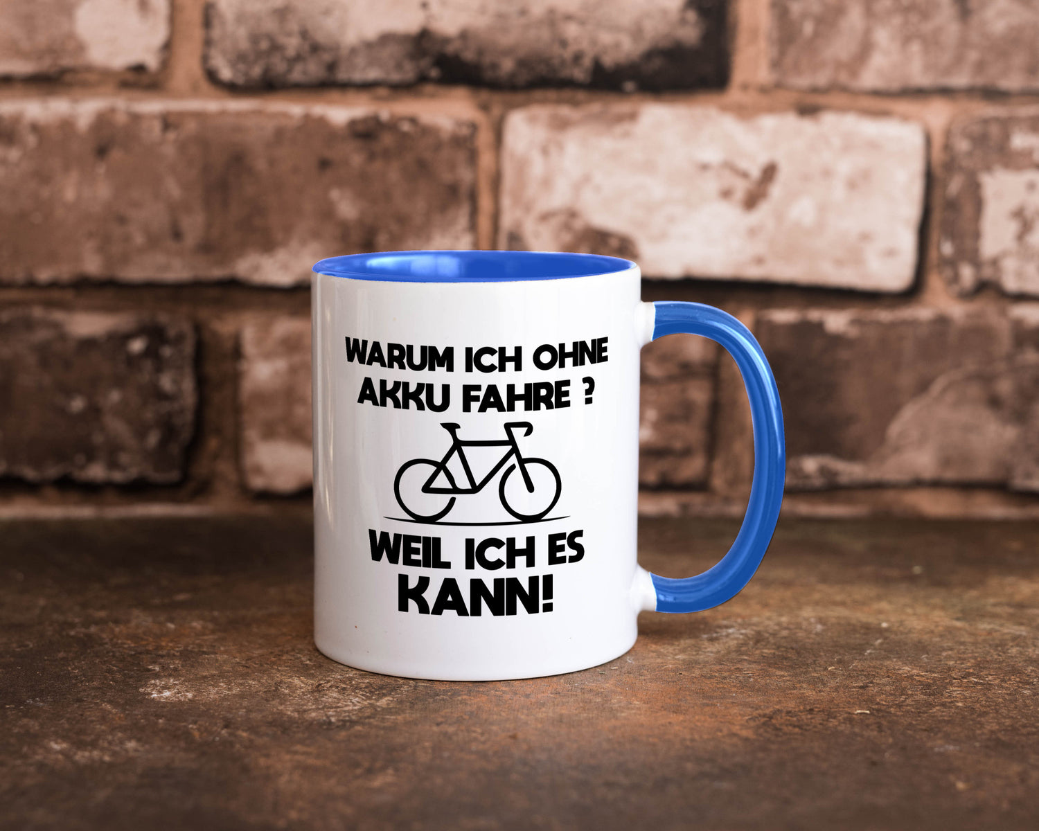 Warum ich ohne Akku fahre weil ichs kann | Radfahren Geschenk Humor