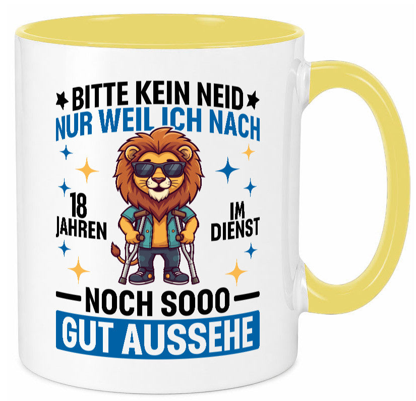 18 Jahre im Dienst | Arbeitsjubiläum Arbeit Geschenkidee Kollegen Büro Humor Tasse