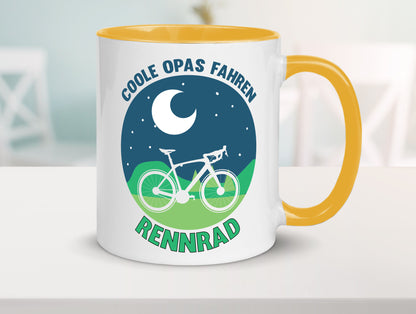 Coole Opas fahren Rennrad | Mond Landschaft Geschenk Familie Geschenkidee