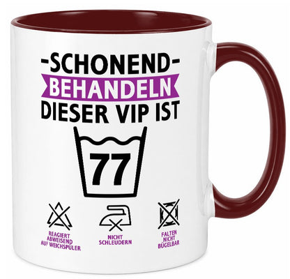 77 Geburtstag | schonend behandeln Jahre v2 lustig Geschenkidee Geschenk Tasse