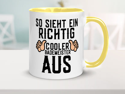 Richtig cooler Bademeister | Daumen hoch Schwimmbad lustig Humor Geschenkidee