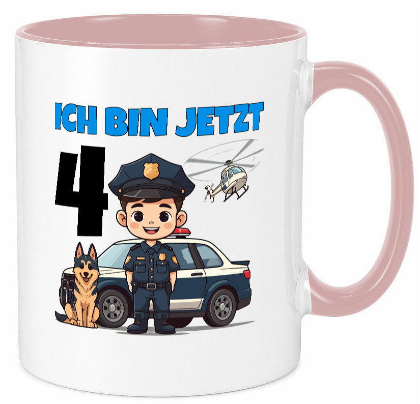 4. Geburtstag | 4 Jahre Polizei Kind Polizeiauto Humor Geschenkidee Tasse