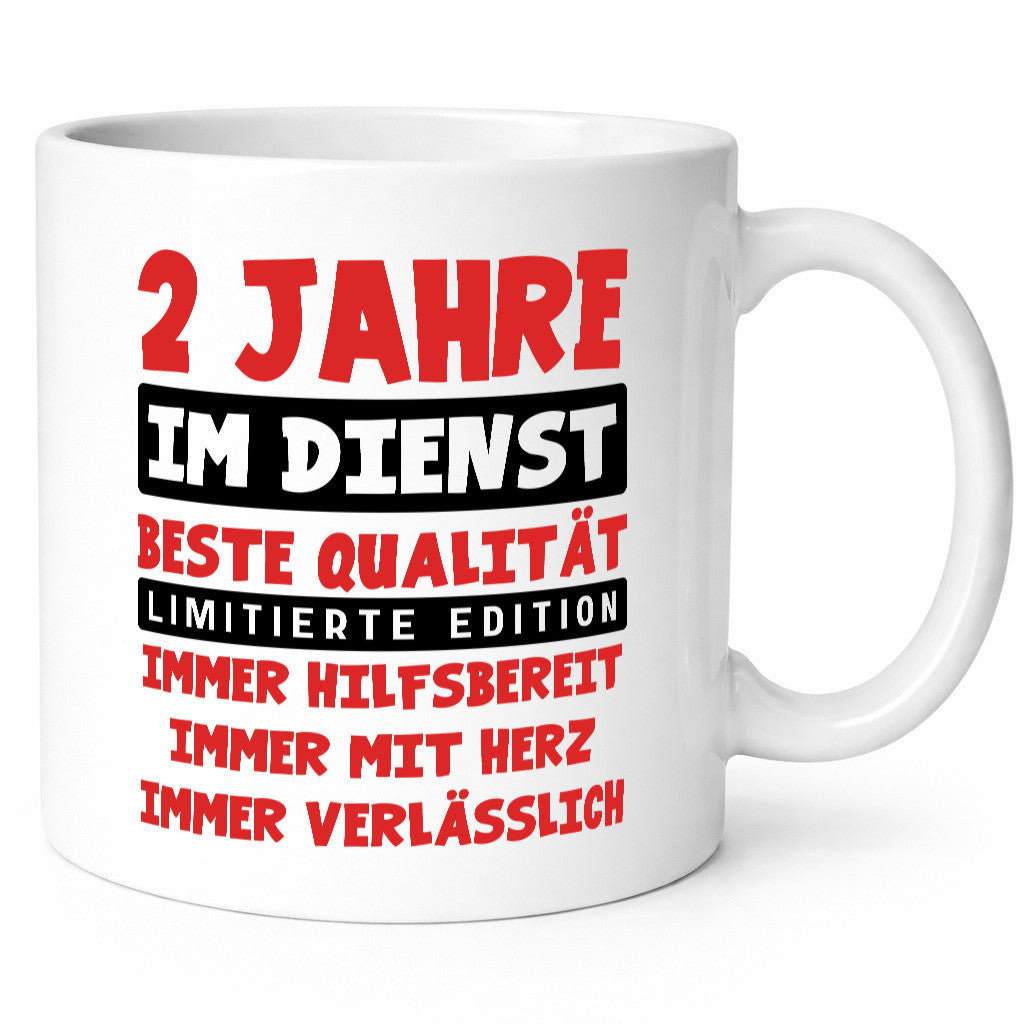 2 Jahre im Dienst | Jubiläum Arbeit v9 Humor Kollegen Büro Geschenkidee Tasse