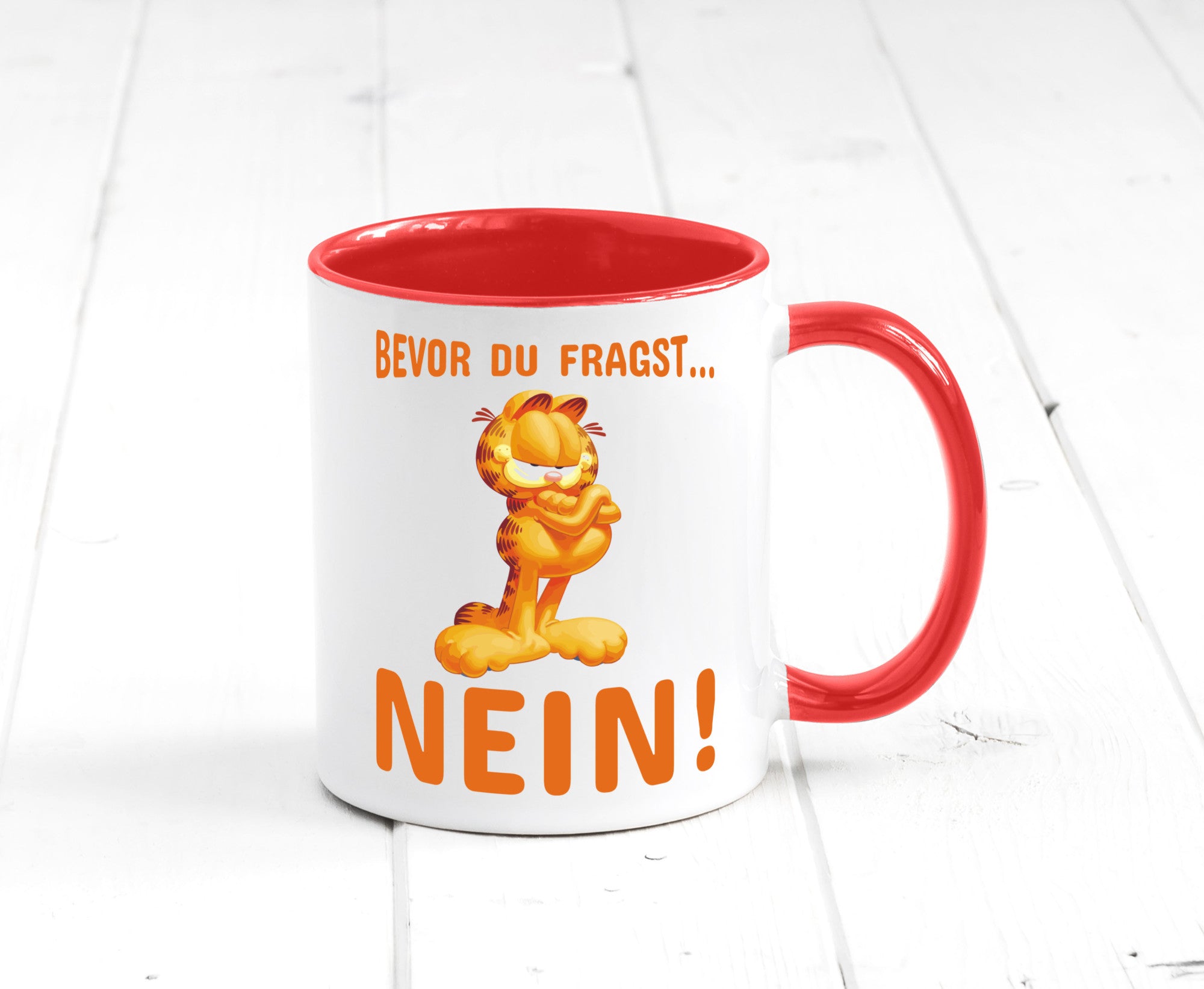 Bevor du fragst? Nein! | grimmige Katze Spruchtasse lustig Tierliebhaber Humor