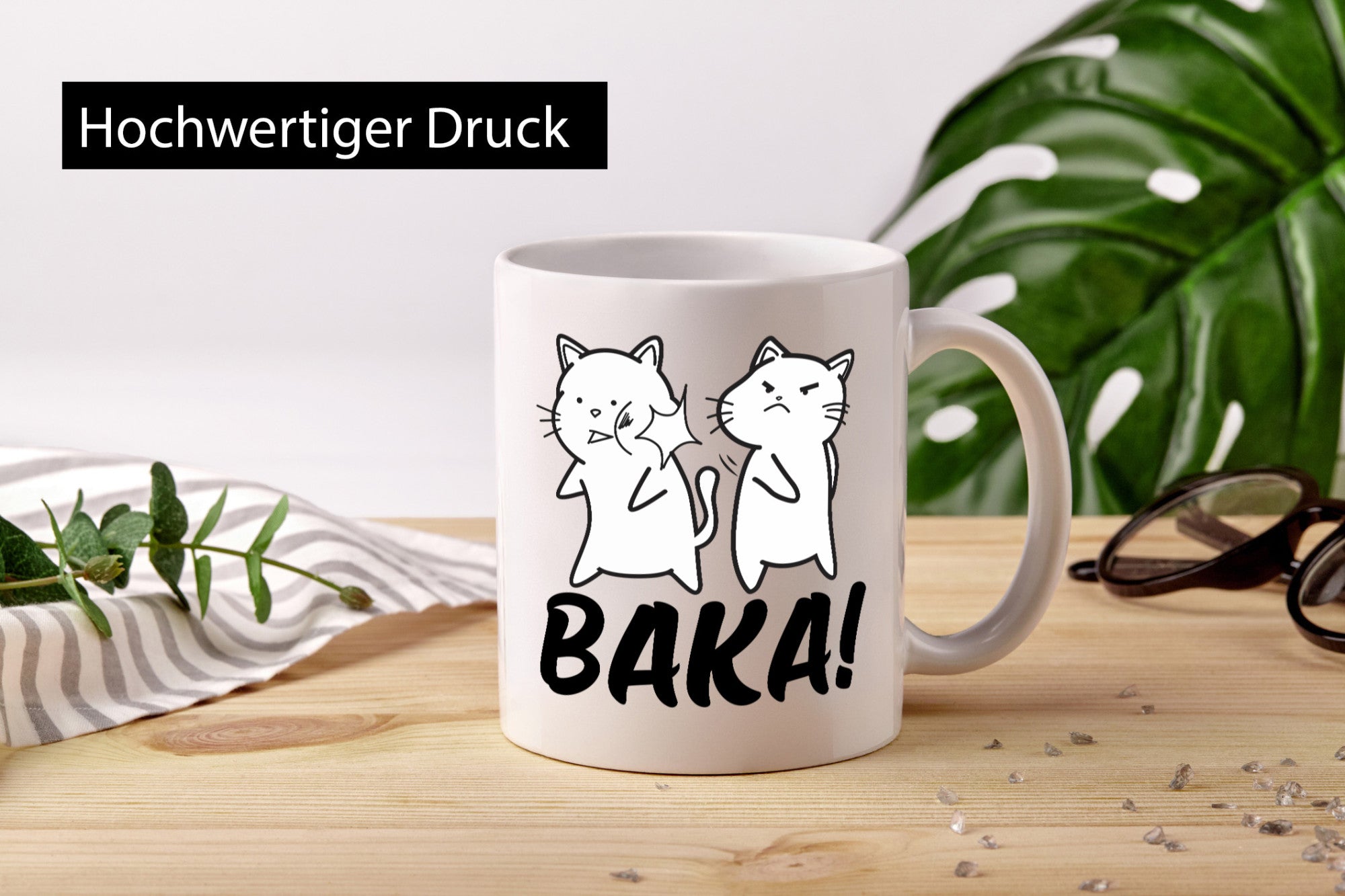 Baka! | böse Katze Ohrfeige Comic Runterhauen Geschenkidee Tierliebhaber Humor