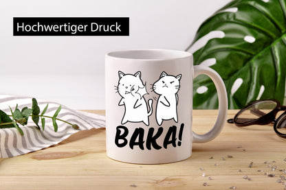 Baka! | böse Katze Ohrfeige Comic Runterhauen Geschenkidee Tierliebhaber Humor