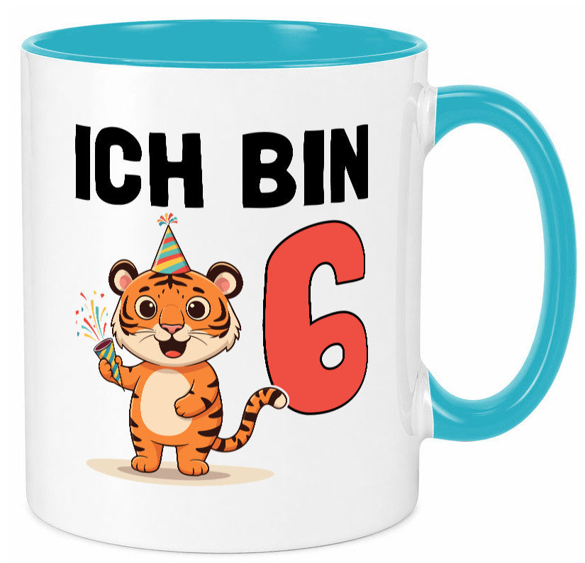6. Geburtstag | 6 Jahre Tiger lustiger Spruch Geschenk Geschenkidee Tasse