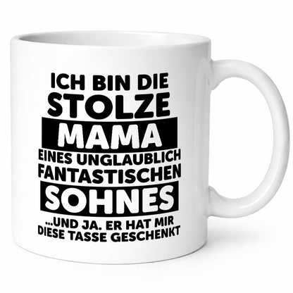 Stolze Mama | Fantastischer Sohn Beste Humor Familie Geschenkidee Tasse