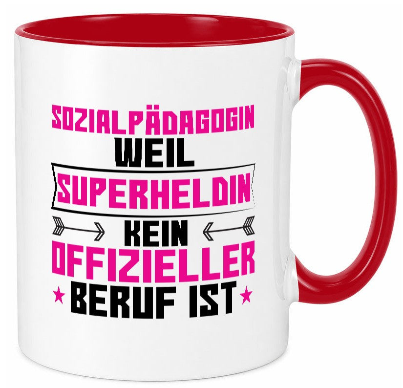 Superheldin Sozialpädagogin | Humor Pädagogin lustiger Spruch Geschenk Tasse