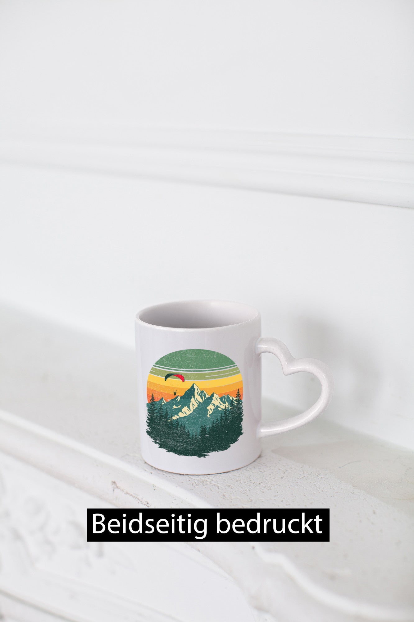Retro Fleitschirmfliegen über die Berge v2 lustiger Spruch Geschenk Humor