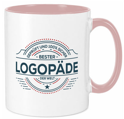 Geprüft und sicher: Logopäde | Sprachtherapie Geschenkidee Humor Tasse