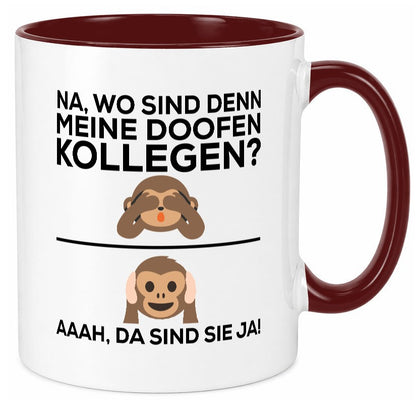 Doofe Kollegen | Bürotasse lustig Affe Arbeitsplatz Geschenkidee Arbeit Büro