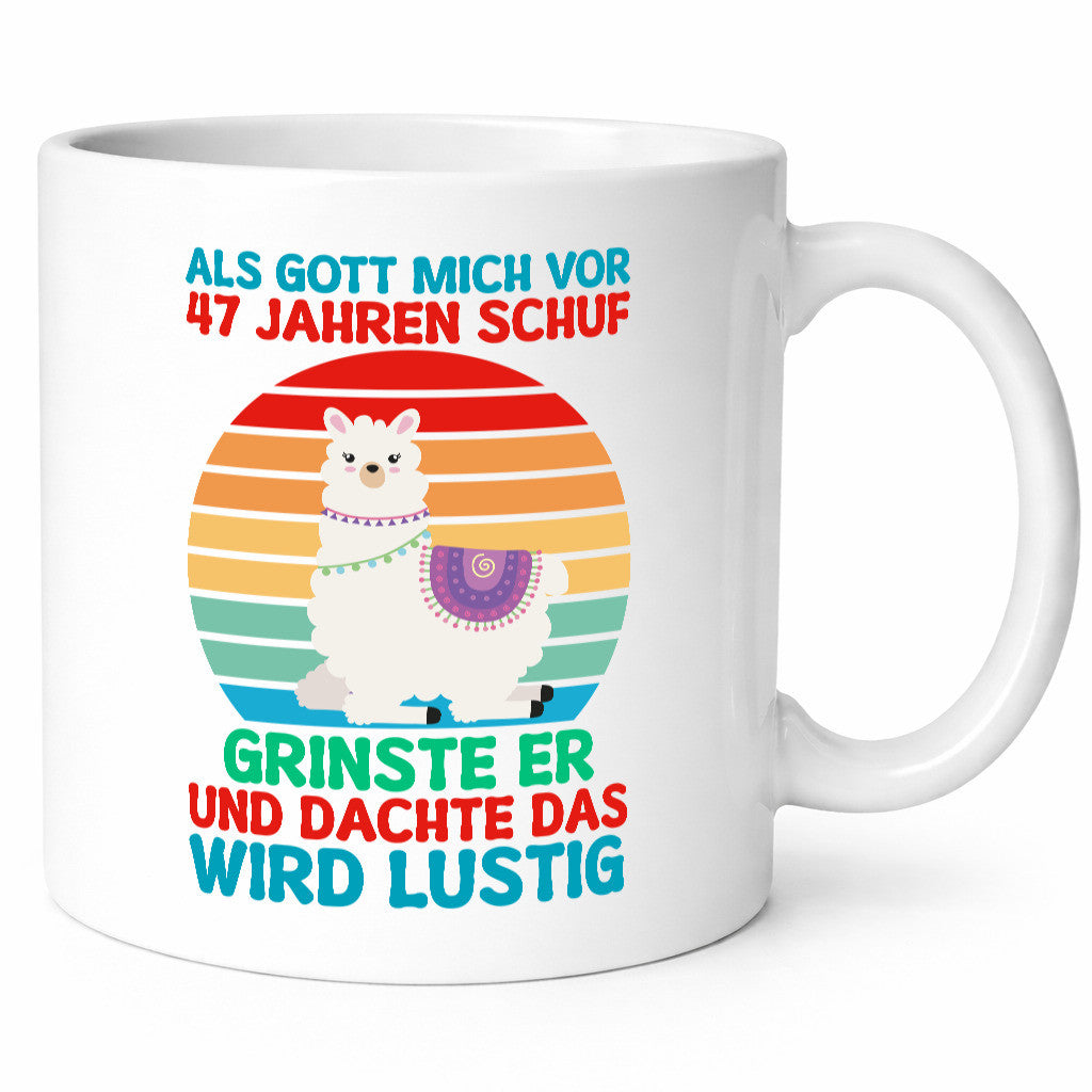 47. Geburtstag | 47 Jahre Gut Schuf mich Lama v2 Geschenkidee Humor Tasse