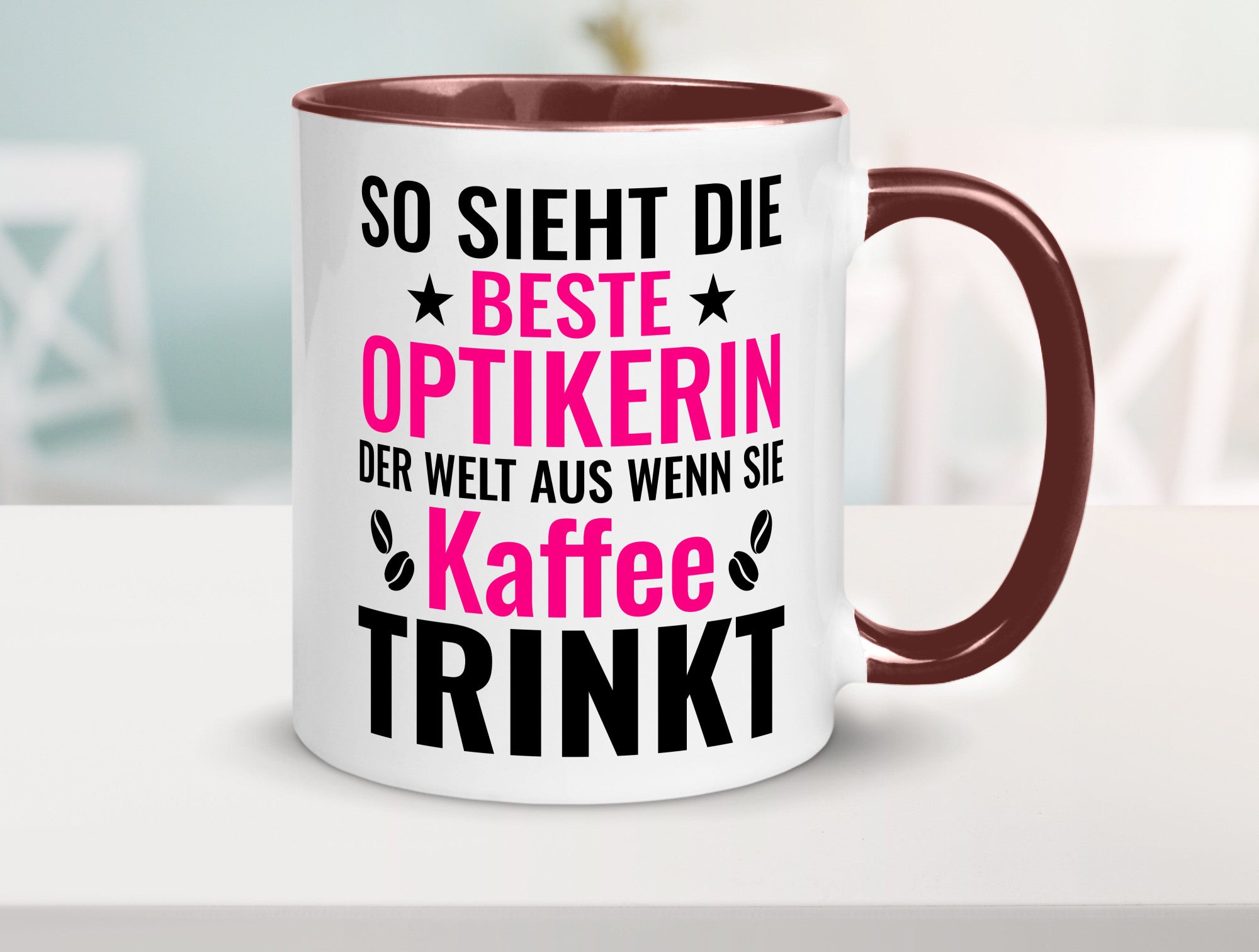 Kaffee trinkt: Optikerin | Augenoptik Geschenkidee Humor Tasse