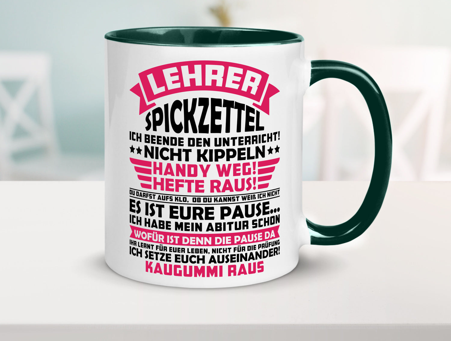 Lehrer Spickzettel | Beruf Tasse lustiger Spruch vl8 Geschenkidee Arbeit