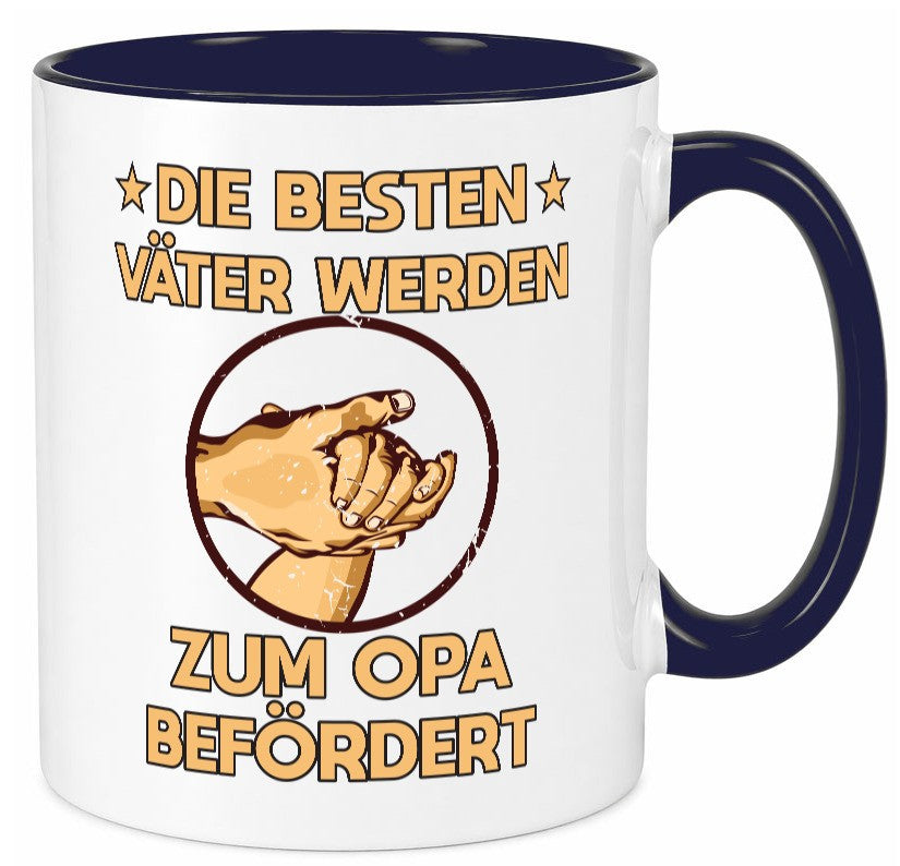 Besten Väter werden zum Opa befördert | Zwei Hände Geschenkidee Familie Humor Tasse
