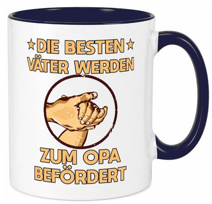 Besten Väter werden zum Opa befördert | Zwei Hände Geschenkidee Familie Humor Tasse