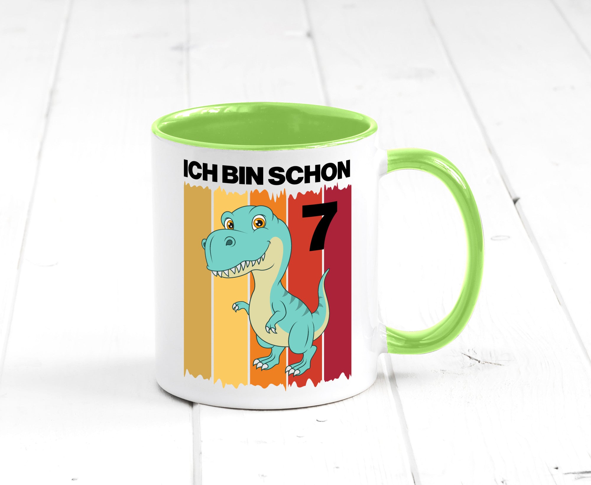 7. Geburtstag | 7 Jahre Dinosaurier lustiger Spruch Geschenk Geschenkidee Tasse