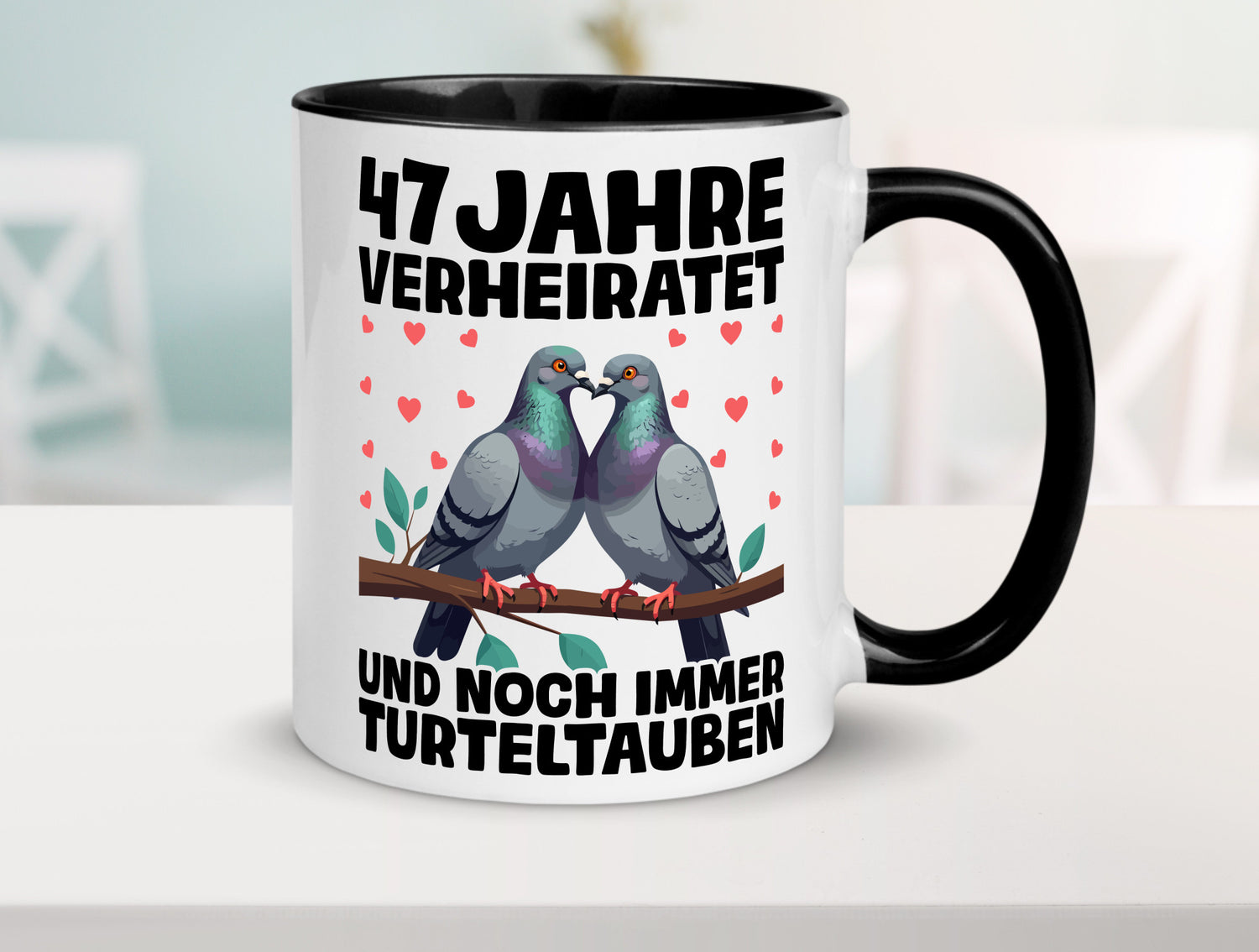 47 Jahre verheiratet | Turteltauben Ehe Ehepaar Humor Geschenkidee Tasse