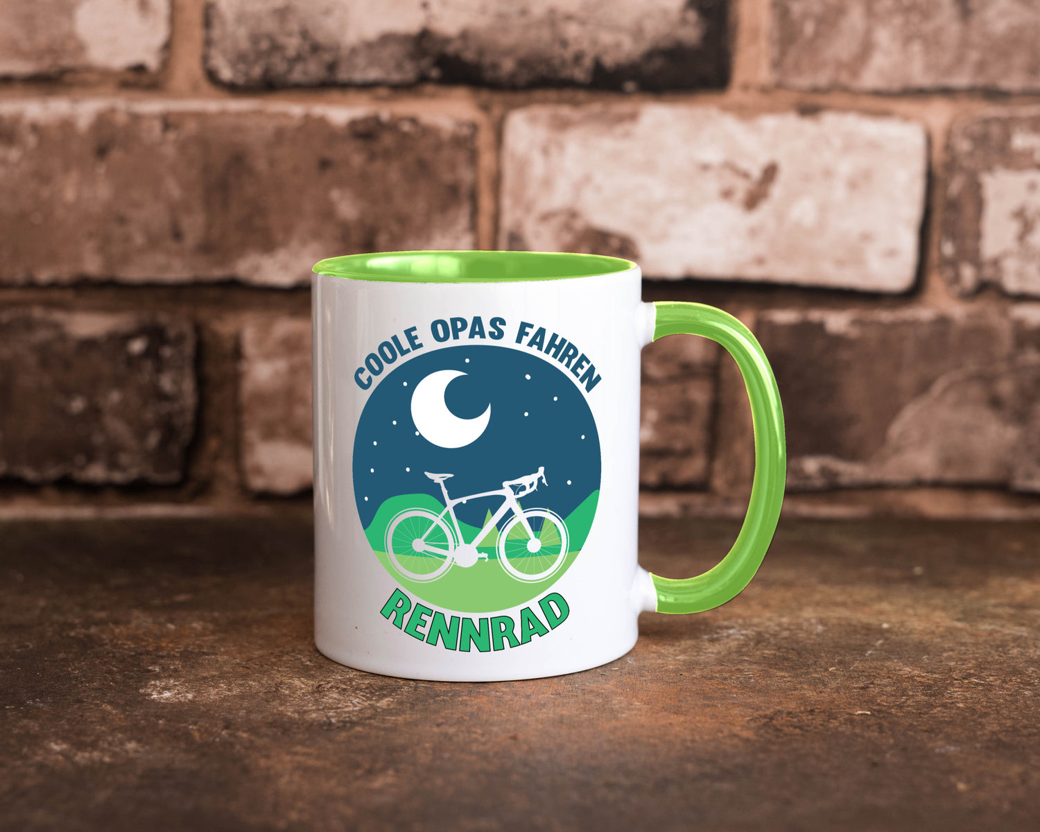 Coole Opas fahren Rennrad | Mond Landschaft Geschenk Familie Geschenkidee