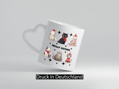 Meow Catmas | Süße Weihnachtskatzen Christmas Humor Tierliebhaber Geschenkidee