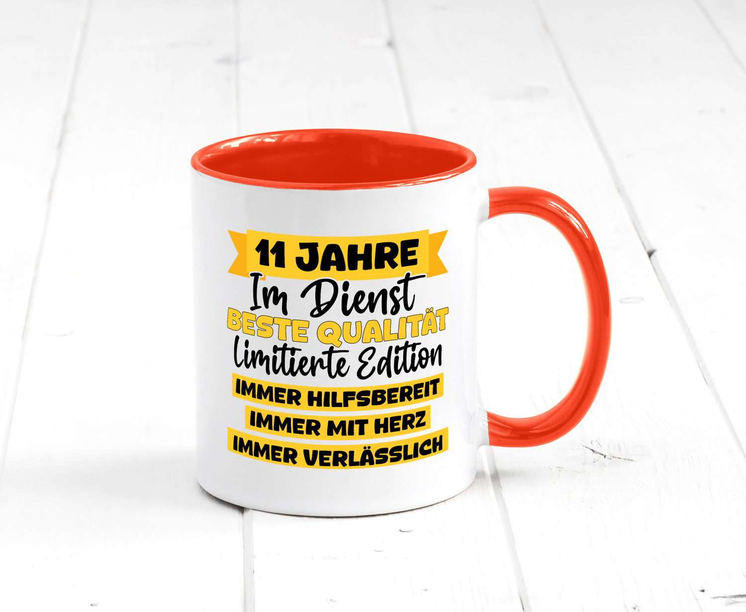 11 Jahre im Dienst | Jubiläum Arbeit v8 Humor Kollegen Büro Geschenkidee Tasse