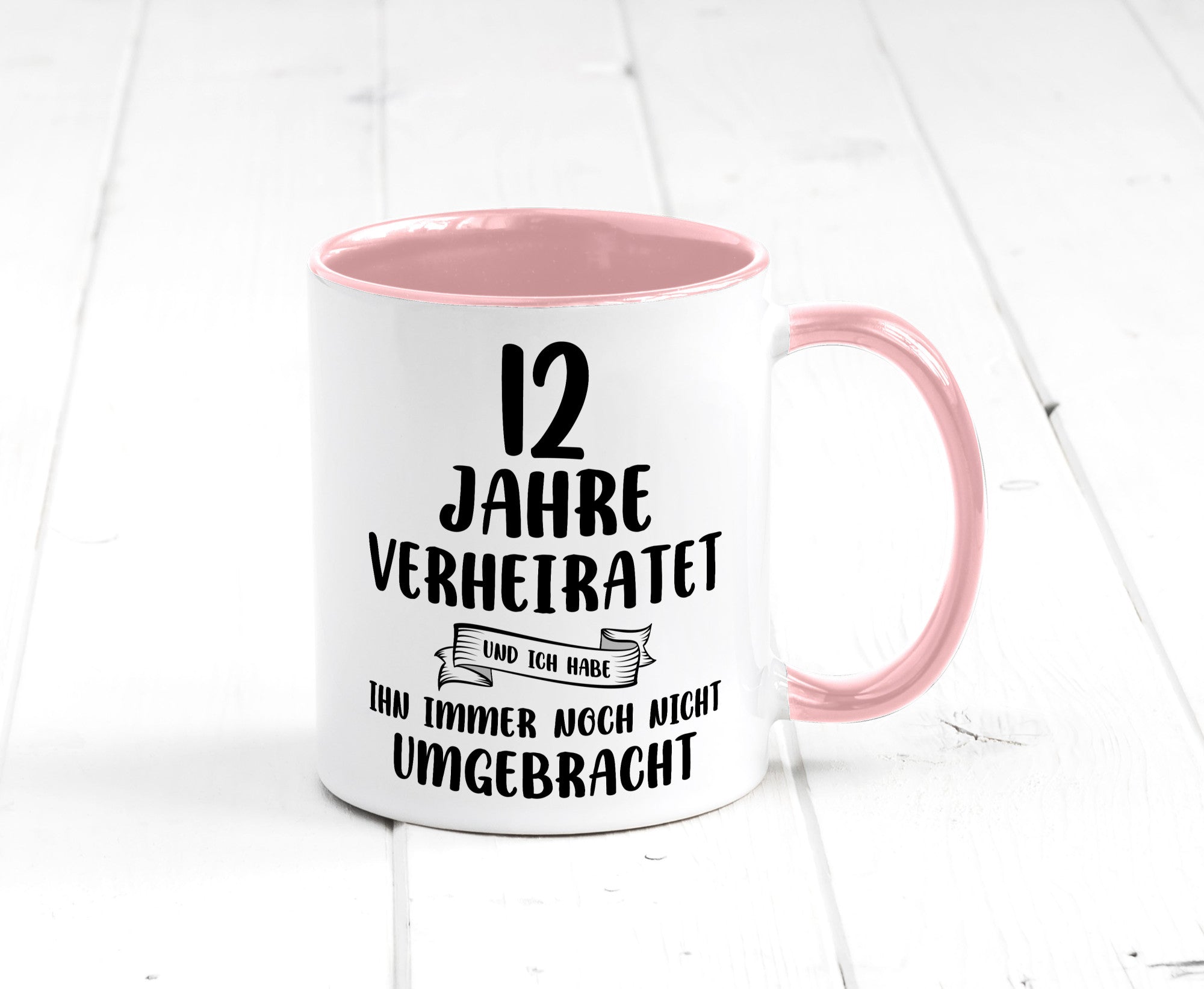 12 Jahre Verheiratet, immer noch am Leben! Geschenkidee Humor Tasse