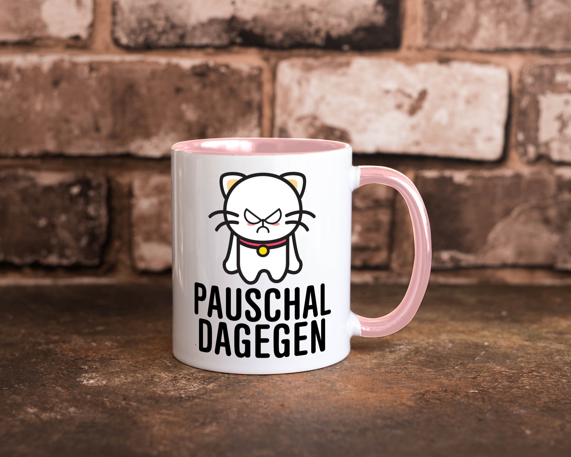 Pauschal dagegen | Katze Wut Geschenk Tierliebhaber Humor lustiger Spruch Tasse