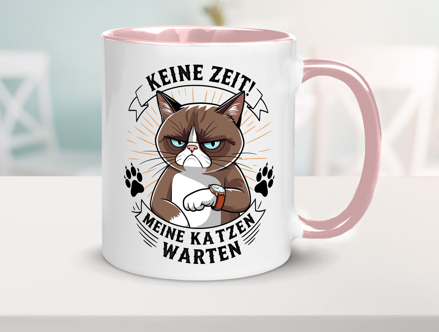 Keine Zeit meine Katzen Warten | Schwarze Katze Geschenkidee Tierliebhaber