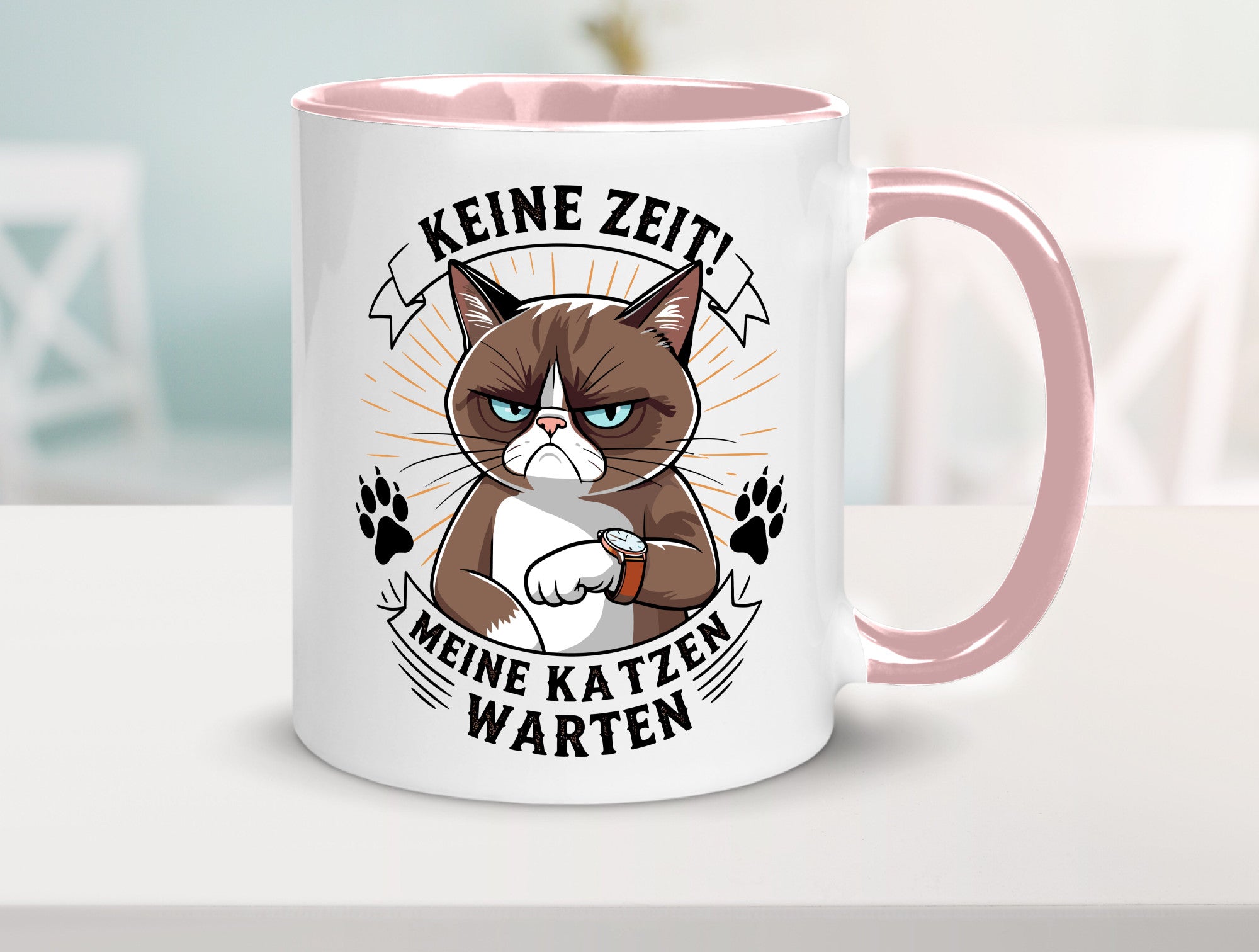 Keine Zeit meine Katzen Warten | Schwarze Katze Geschenkidee Tierliebhaber