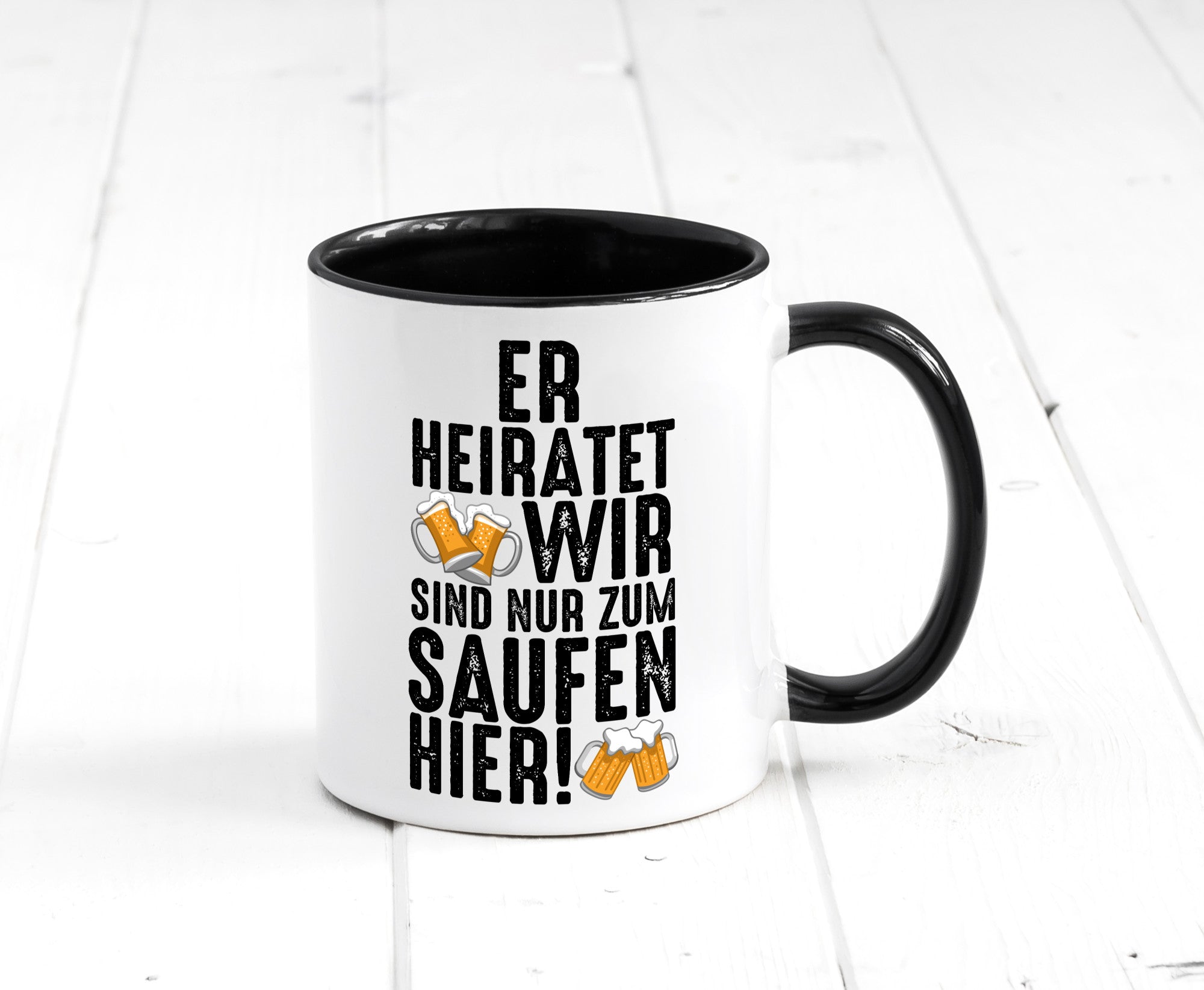 JGA | Er heiratet Junggesellenabschied Polterabend v2 lustiger Spruch Geschenk