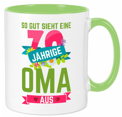 70. Geburtstag | 70 Jährige Oma Großmutter Geschenkidee Familie Humor Tasse