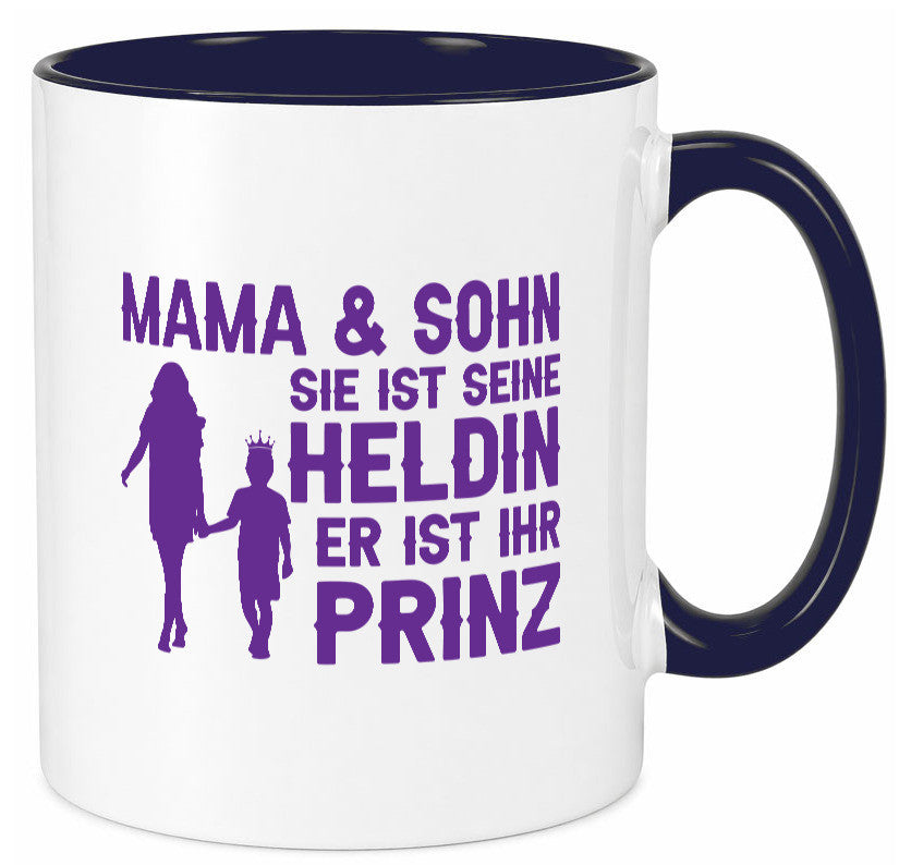 Mama &amp; Sohn | Helding Prinz Mutterliebe Geschenkidee Familie Humor Tasse