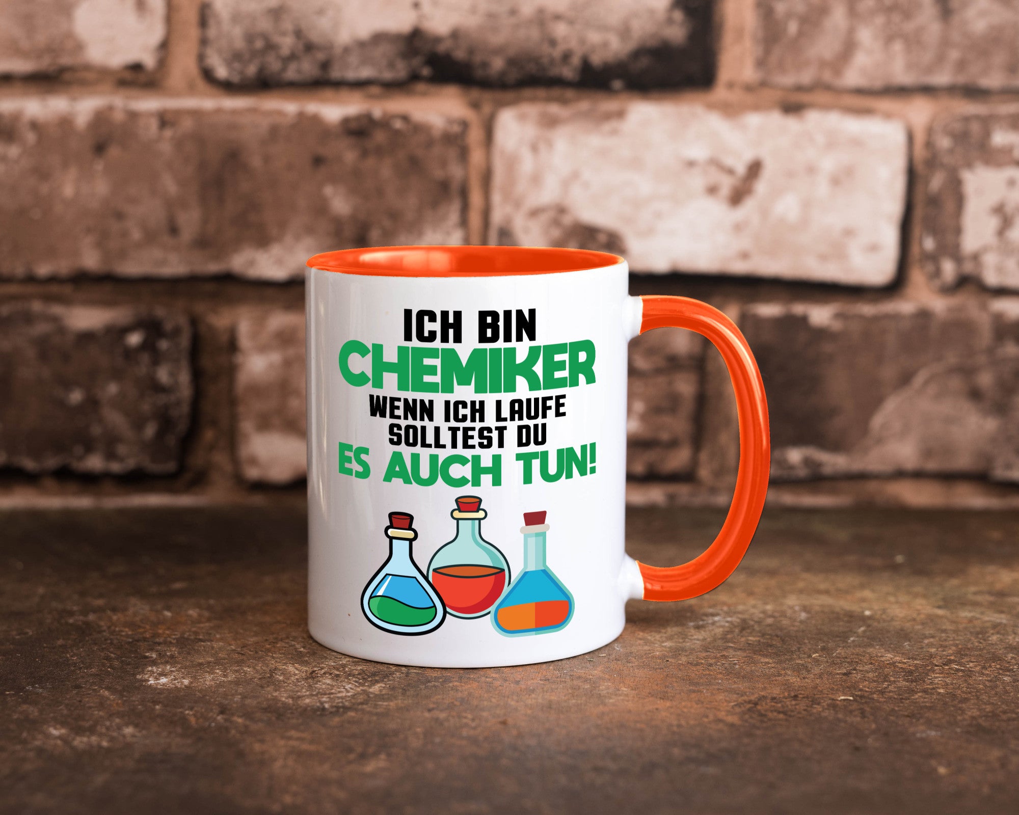 Ich bin chemiker wnen laufe solltest du es auch tun Humor Geschenkidee Tasse