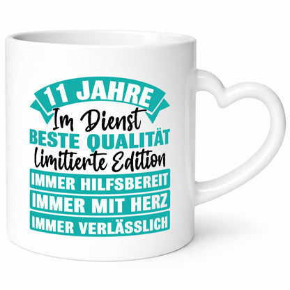 11 Jahre im Dienst | Jubiläum Arbeit lustig Kollegen Büro Geschenk Tasse