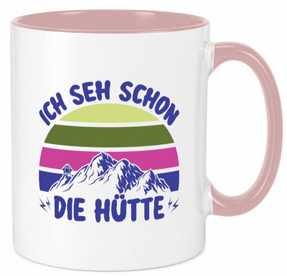 Ich seh schon die Hütte | Berge lustig Humor Geschenkidee Geschenk Tasse